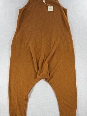 Roolee x GParish Rust Ribbed Tank Top with Cream Straps Sz M